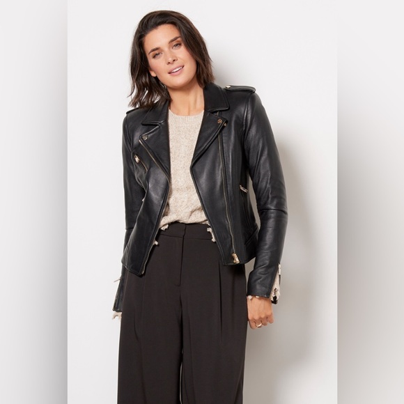 LAMARQUE ~ Mellie Moto Leather Biker Jacket - Picture 9 of 17